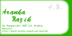 aranka mazik business card